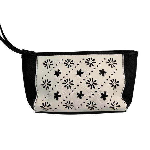 Vera Bradley Handbags - Vera Bradley Laser Cut Wristlet Black/White Flowerlines NWT